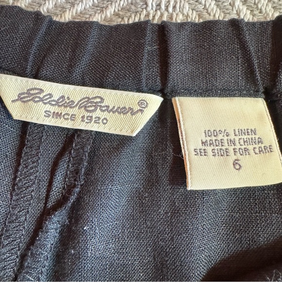 Eddie Bauer Women's 100% Linen Zip Up Pants, Black, size 6 - Picture 5 of 9